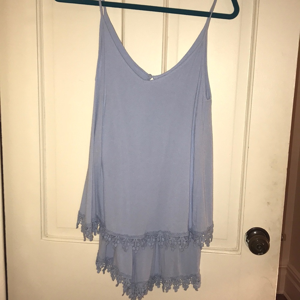 Love Tree light blue romper